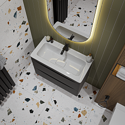 Vivon Тумба под раковину Ostin 70 подвесная черная матовая – фотография-4